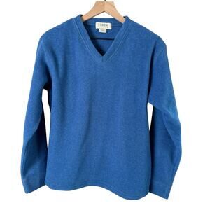 J.Crew Vintage Blue Fleece V-Neck Sweater Wool Blend,‎ Size Small